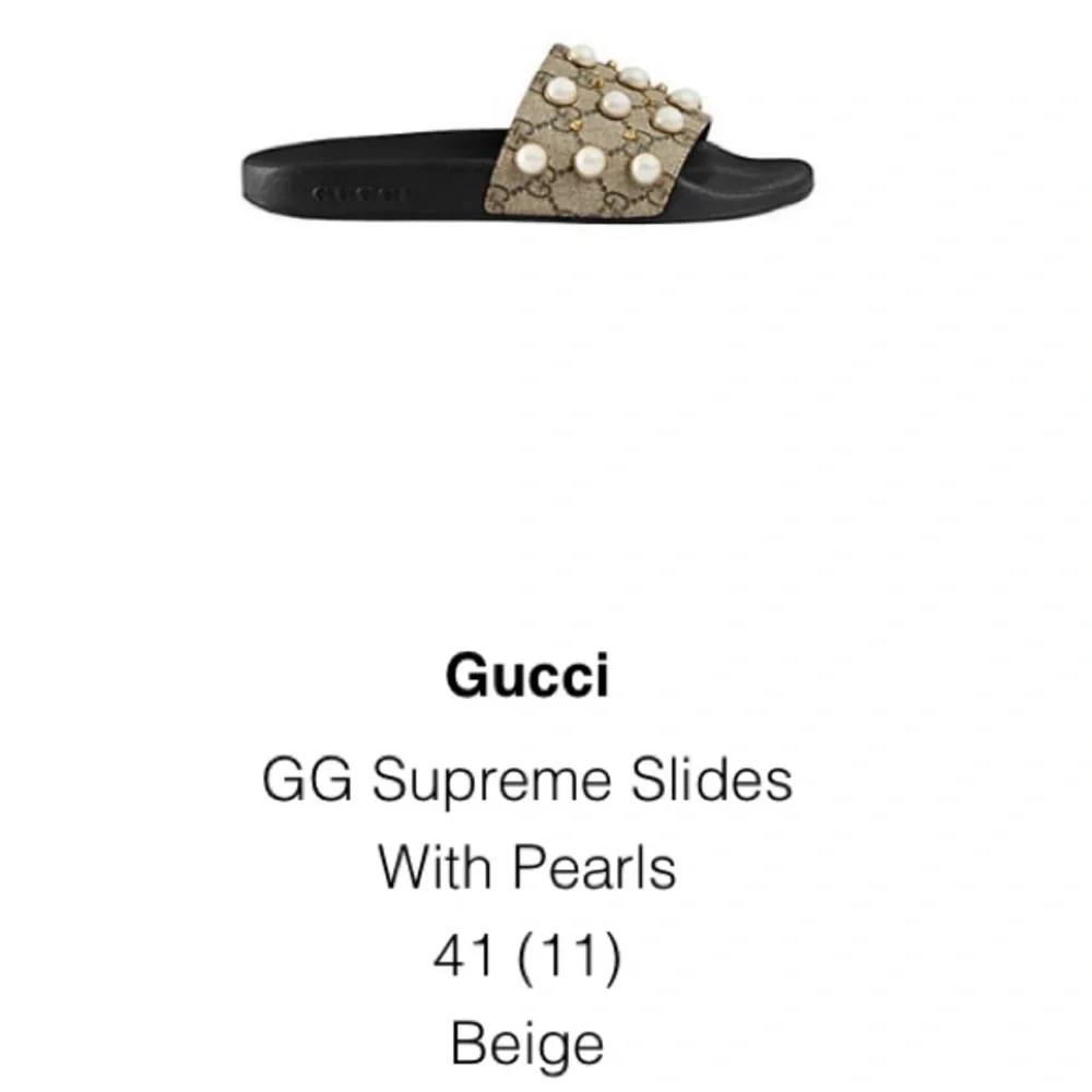 Gucci Supreme slides with pearls - Picture 6 of 6